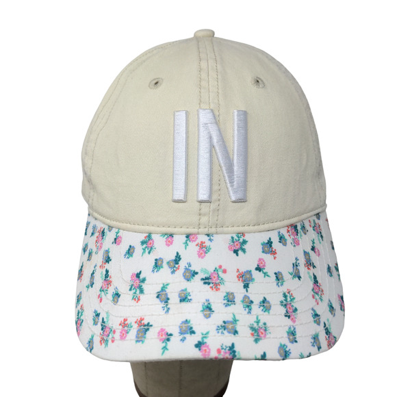 Home Free Womens IN Indiana Slideback Hat Cap Cream OSFM Embroidered Logo - Picture 1 of 11